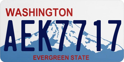 WA license plate AEK7717