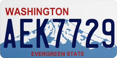 WA license plate AEK7729