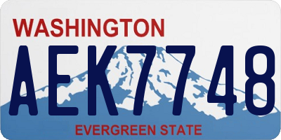 WA license plate AEK7748