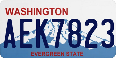 WA license plate AEK7823
