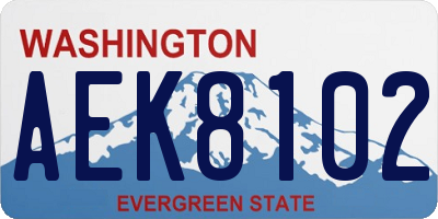 WA license plate AEK8102
