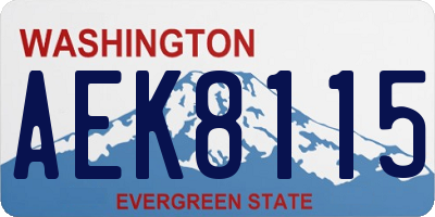 WA license plate AEK8115