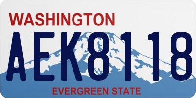 WA license plate AEK8118