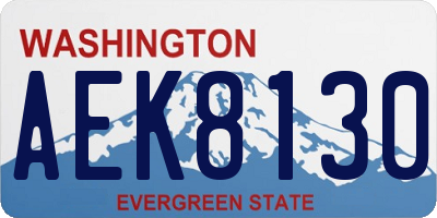 WA license plate AEK8130