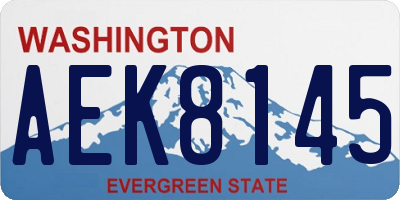 WA license plate AEK8145