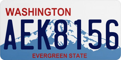 WA license plate AEK8156