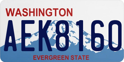 WA license plate AEK8160