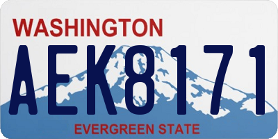 WA license plate AEK8171