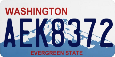 WA license plate AEK8372