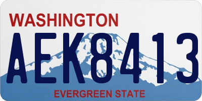 WA license plate AEK8413
