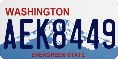 WA license plate AEK8449