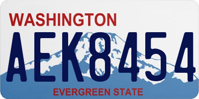 WA license plate AEK8454