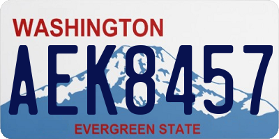 WA license plate AEK8457