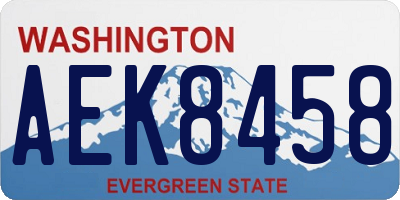 WA license plate AEK8458