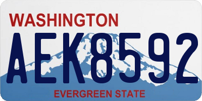 WA license plate AEK8592