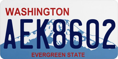 WA license plate AEK8602