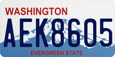 WA license plate AEK8605