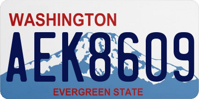 WA license plate AEK8609