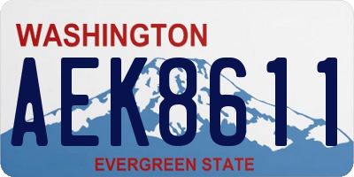 WA license plate AEK8611