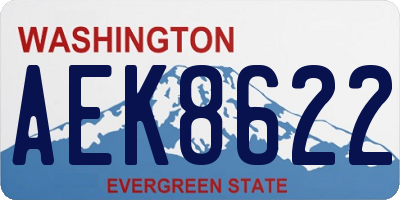 WA license plate AEK8622