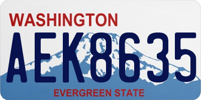 WA license plate AEK8635