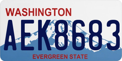 WA license plate AEK8683