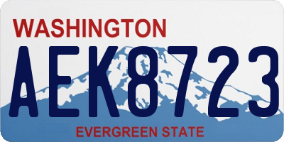 WA license plate AEK8723