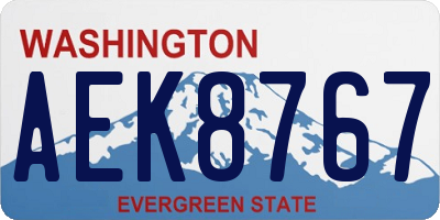 WA license plate AEK8767