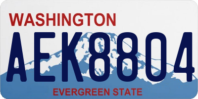 WA license plate AEK8804