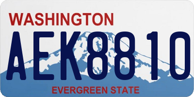 WA license plate AEK8810