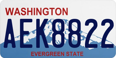 WA license plate AEK8822
