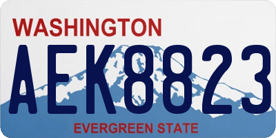 WA license plate AEK8823