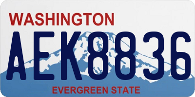 WA license plate AEK8836