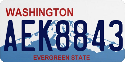 WA license plate AEK8843