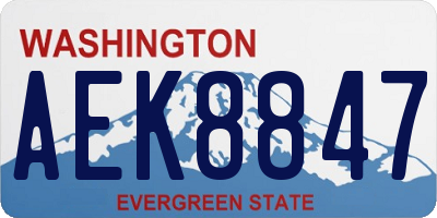 WA license plate AEK8847
