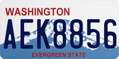 WA license plate AEK8856