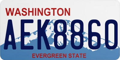 WA license plate AEK8860