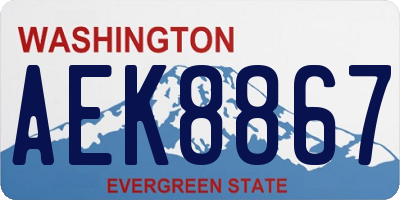 WA license plate AEK8867