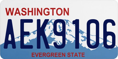 WA license plate AEK9106
