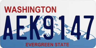 WA license plate AEK9147