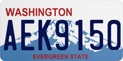 WA license plate AEK9150