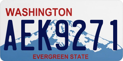 WA license plate AEK9271