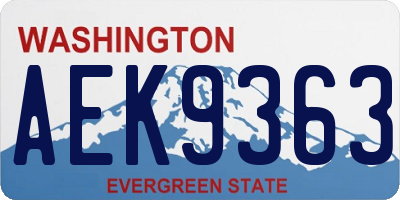 WA license plate AEK9363