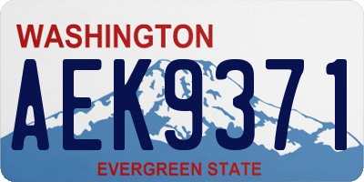 WA license plate AEK9371