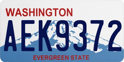 WA license plate AEK9372