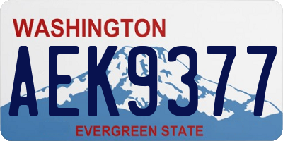 WA license plate AEK9377