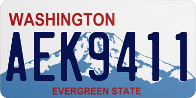 WA license plate AEK9411