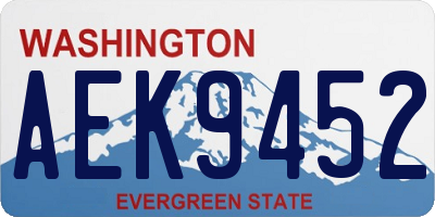 WA license plate AEK9452