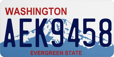 WA license plate AEK9458