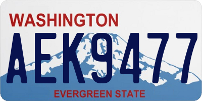 WA license plate AEK9477